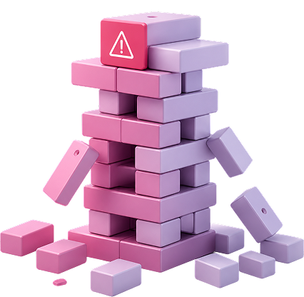 Unstable blocks representing poorly designed AI