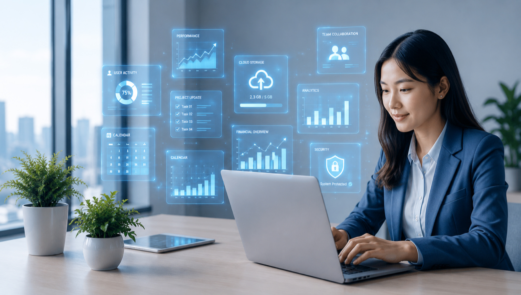 Employee using an enterprise platform
